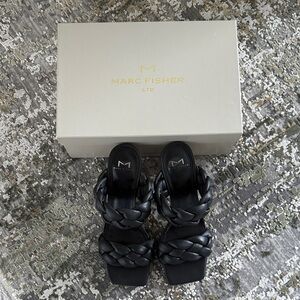 Marc Fisher Black Braided Heels